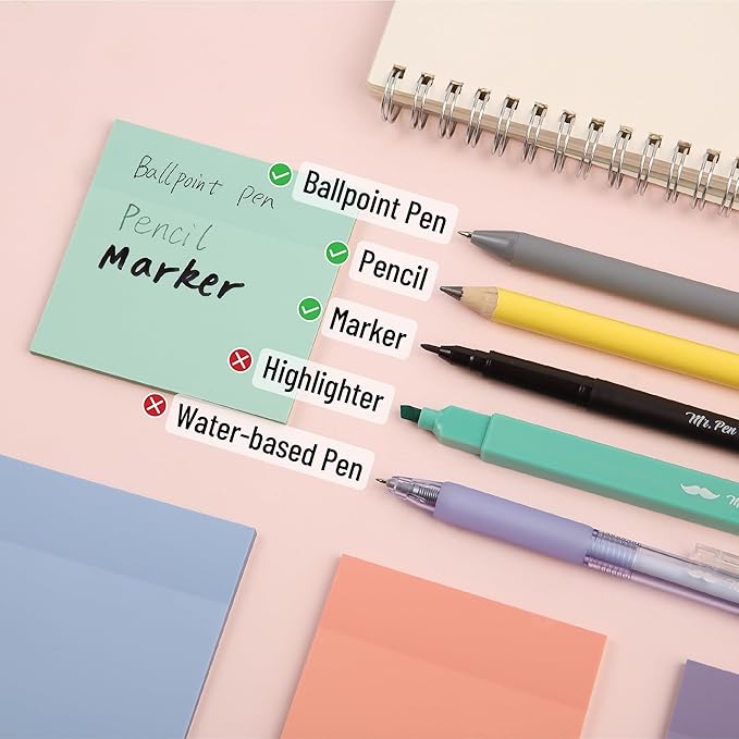 Mr. Pen- Aesthetic Book Annotation Kit, 38 pcs, Aesthetic Highlighters and Gel Pens, Transparent Sticky Notes, Transparent Sticky Tabs for Books, No Bleed Highlighters for Bible Pages No Bleed