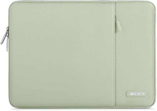 MOSISO Laptop Case 13.3 inch, 13-13.3 inch Laptop Sleeve Compatible with MacBook Air/Pro 13/Pro 14 M5 M4 M3 M2 M1, HP Dell ASUS Lenovo,Polyester Vertical Computer Sleeve Bag with Pocket, Sage Green