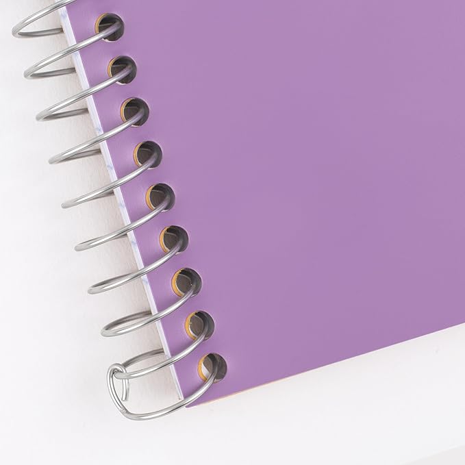 Five Star Spiral Notebook, 2 Subject, College Ruled Paper, 6" x 9-1/2", 80 Sheets, Fights Ink Bleed, Water Resistant Cover, Amethyst Purple (840029CF1-ECM)
