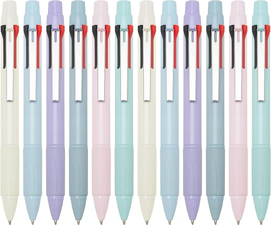 Multicolor Ball Point Pens 4-in-1 Colored Pens (1.0mm) Assorted Inks 4-Color Ballpoint Pen (12-count)