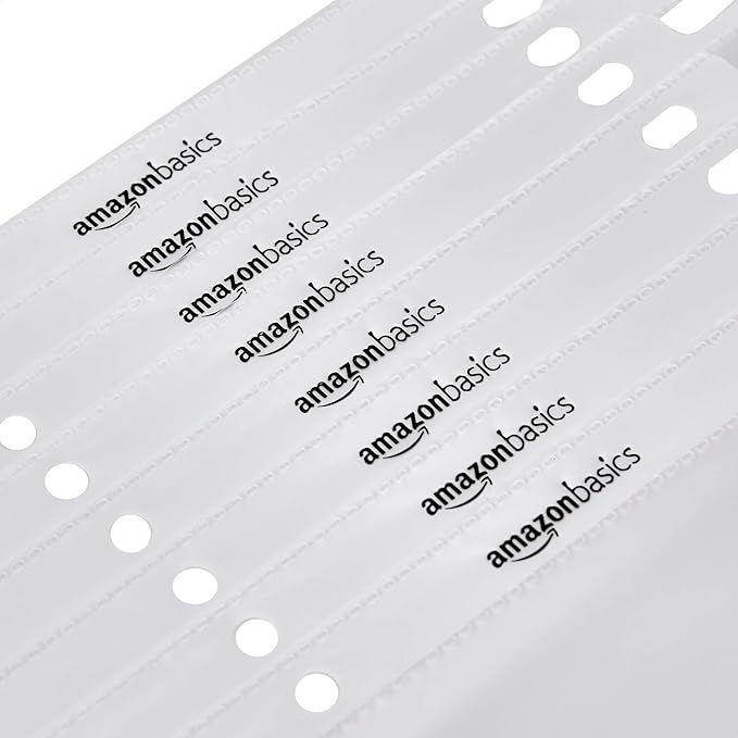 Amazon Basics Heavy Duty Non-Glare Sheet Protector for Documents, 3 Ring Binder, Top Loading, Letter Size, Clear, 500-Pack