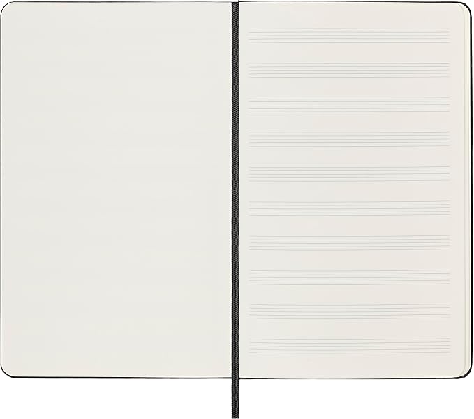 Moleskine Art Music Notebook, Hard Cover, Large (5" x 8.25") Pentagram, Black, 192 Pages