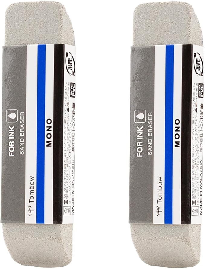 Tombow 67304 Mono Sand Eraser, 2-Pack. Silica Eraser Designed to Remove Colored Pencil and Ink Markings…