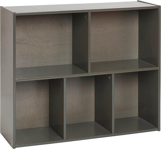 ECR4Kids Streamline 5-Compartment Storage Cabinet, 30in, Classroom Furniture, Grey Wash
