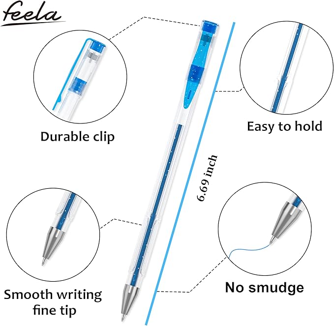 feela 360 Colors Gel Pens Set 180 Unique Gel Pen Plus 180 Refills for Adult Coloring Books Drawing