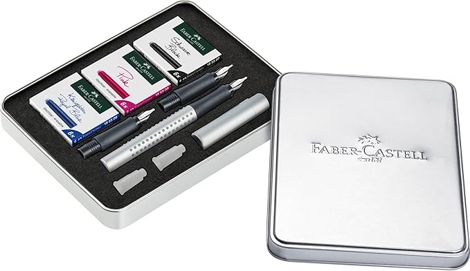 Faber-Castell Grip 2011 Calligraphy Pen Gift Set - Silver