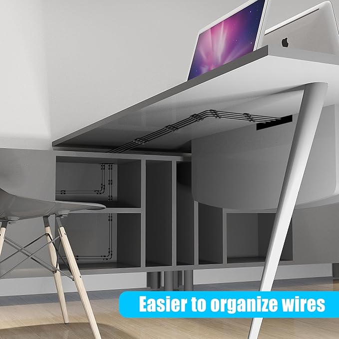 XHF 50pcs Medium Self Adhesive Cable Clips Black,Wire Clips Cable Management Wire Organizer Cord Holder for Under Desk, Car, Wall, TV PC Ethernet Cable (Pack of 2)