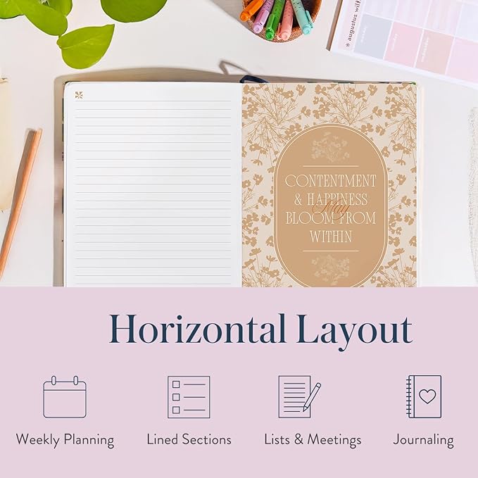 A5 Softbound LifePlanner (January 2026 - December 2026) - Forest Green, horizontal layout