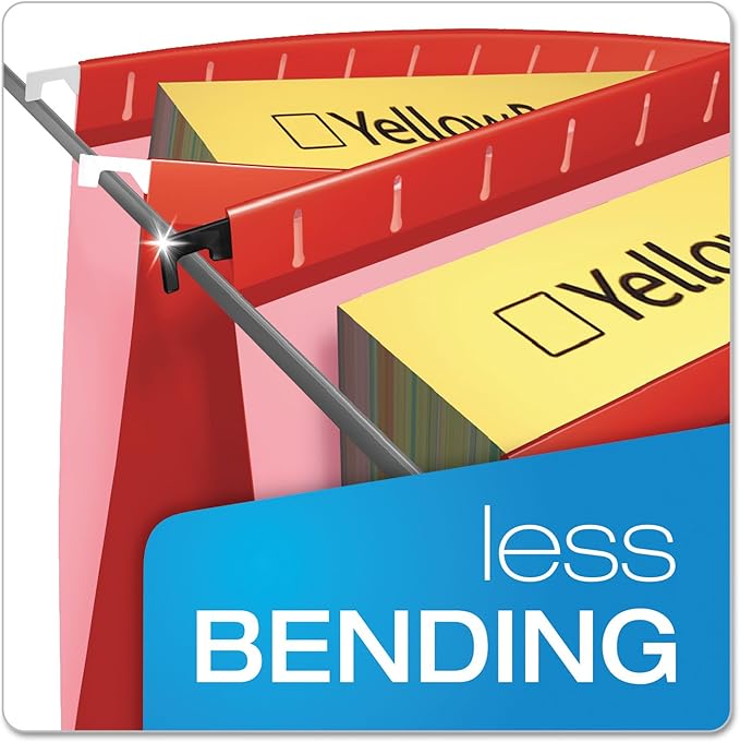 Pendaflex SureHook Extra Capacity Reinforced Hanging Folders, Letter Size, Assorted Colors, Total of 20 Folders per Box (6152X2 ASST)