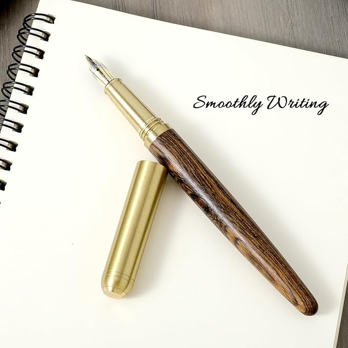 cobee Wooden Fountain Pens - Handcrafted Vintage Luxury Pen, 0.5mm Fine Point, Smooth Writing for Journaling & Calligraphy, Gift Supplies