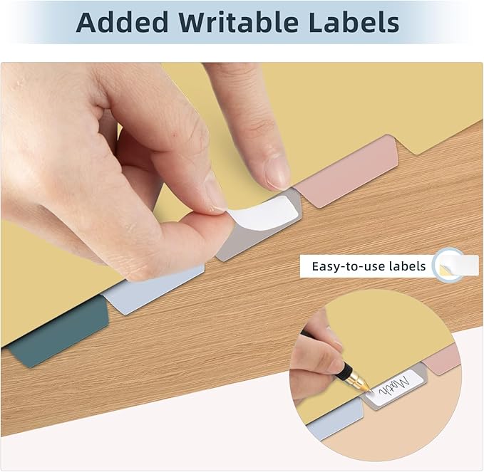 5 Tab Dividers for 3 Ring Binders, Binder Dividers with Tabs for 8.5 x 11'' Letter Size Papers, Ideal for Student Teacher, Morandi Color 3 Sets
