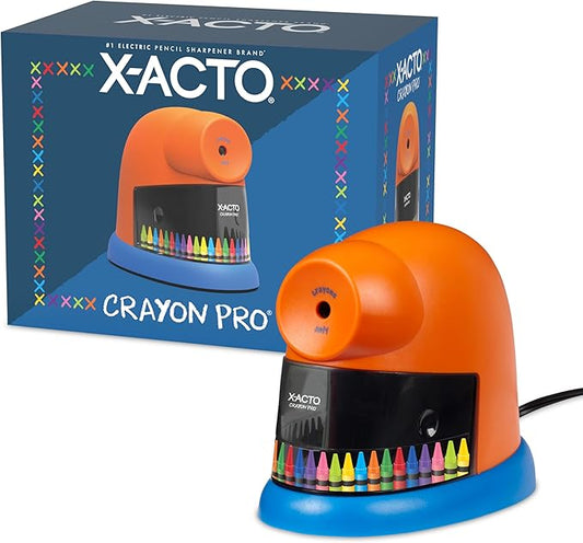 X-ACTO Crayon Pro Electric Sharpener, SafeStart Automatic Motor, Great for Home or School Use