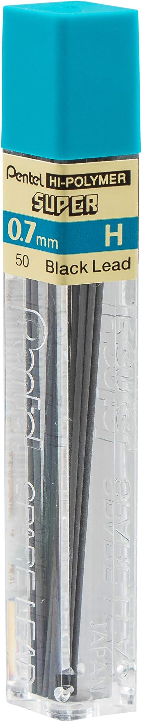Pentel Super Hi-Polymer Lead Refill, (0.7mm) Medium, H, 144 Pieces of Lead (50-H)