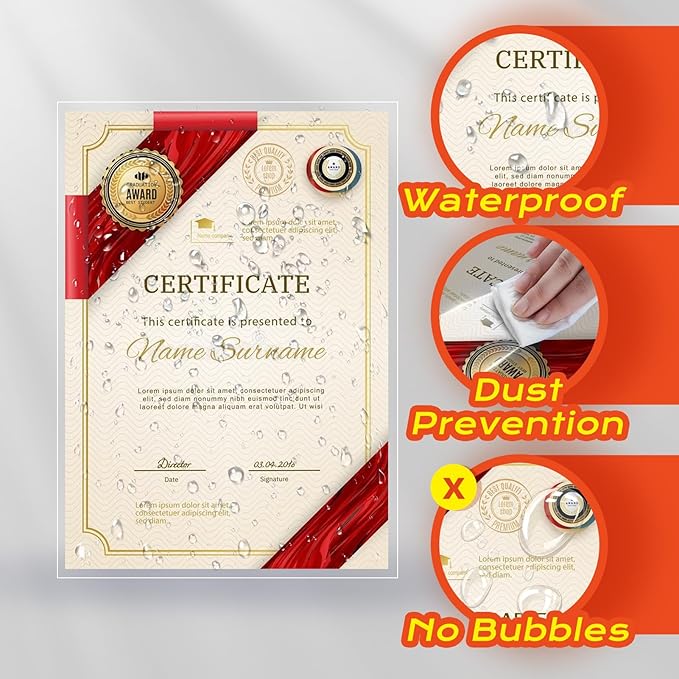Thicker Self Adhesive Laminating Sheets 8.5 x 11 Self Sealing Laminate Sheets Lettter Size,No Machine No Heat 4mil 10PCS Clear Laminating Sheets for Protecting Documents, Photos
