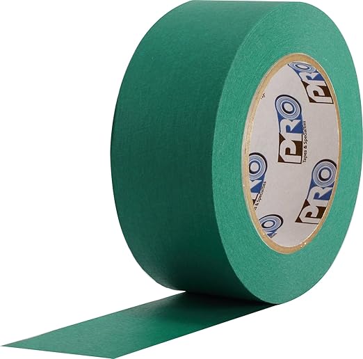 ProTapes Colored Crepe Paper Masking Tape, 60 yds Length x 1" Width, Dark Green (Pack of 1)