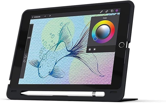 ZAGG Slimbook Go | iPad Keyboard Case for 9.7-Inch iPad (2018, 2017) | Ultra-Slim & Light | Rotatable | Detachable | Pair 2 Devices | Bluetooth Wireless | Backlit 7 Color (Black)