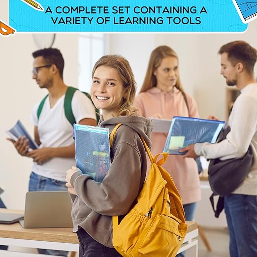 SATINIOR 6 Set Operation Christmas Items School Supplies Bulk Donation Set Stationary Gift for Middle High College Students Essentials Bundle Includes Folders Notebooks Pen Calculator and More