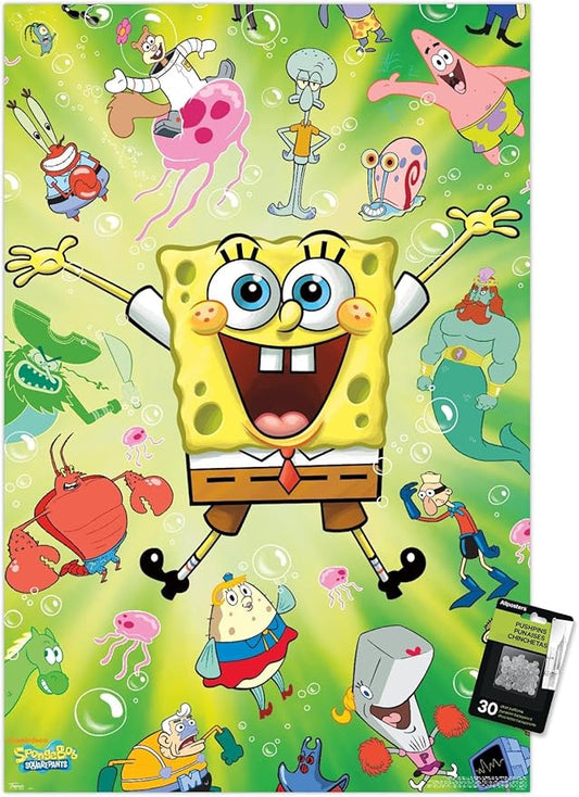 Nickelodeon SpongeBob Squarepants : Kamp Koral - Burst Wall Poster with Push Pins