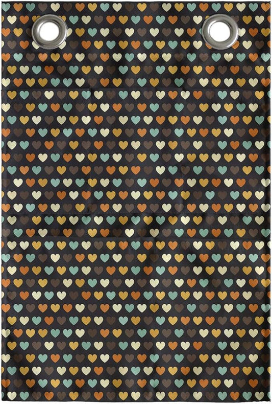 Ambesonne Love Hanging Pocket Organizer, Mini Pattern with Symmetric Tiny Heart Shapes Valentine's Day Themed Illustration, Printed Polyester Storage Bag with Pockets, 14" x 20", Multicolor