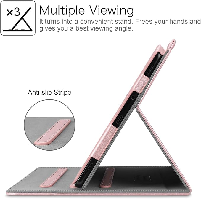 Fintie Case for Samsung Galaxy Tab S4 10.5 2018 Model SM-T830/T835/T837, Multi-Angle Viewing Stand Cover with S Pen Protective Holder Auto Sleep/Wake Feature, Rose Gold