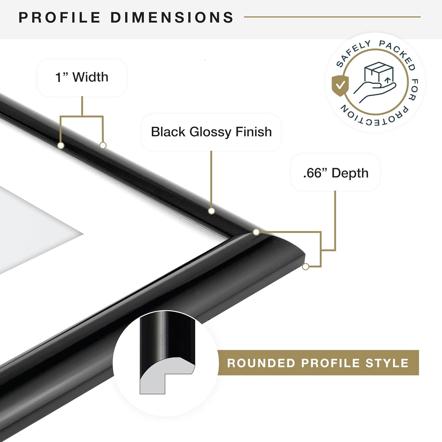 MCS Trendsetter 28x34 Matted Poster Frame with 24x30 Picture Display, Black Vertical & Horizontal Wall Hanging Large Picture Frame for Photos & Posters (1-Pack)