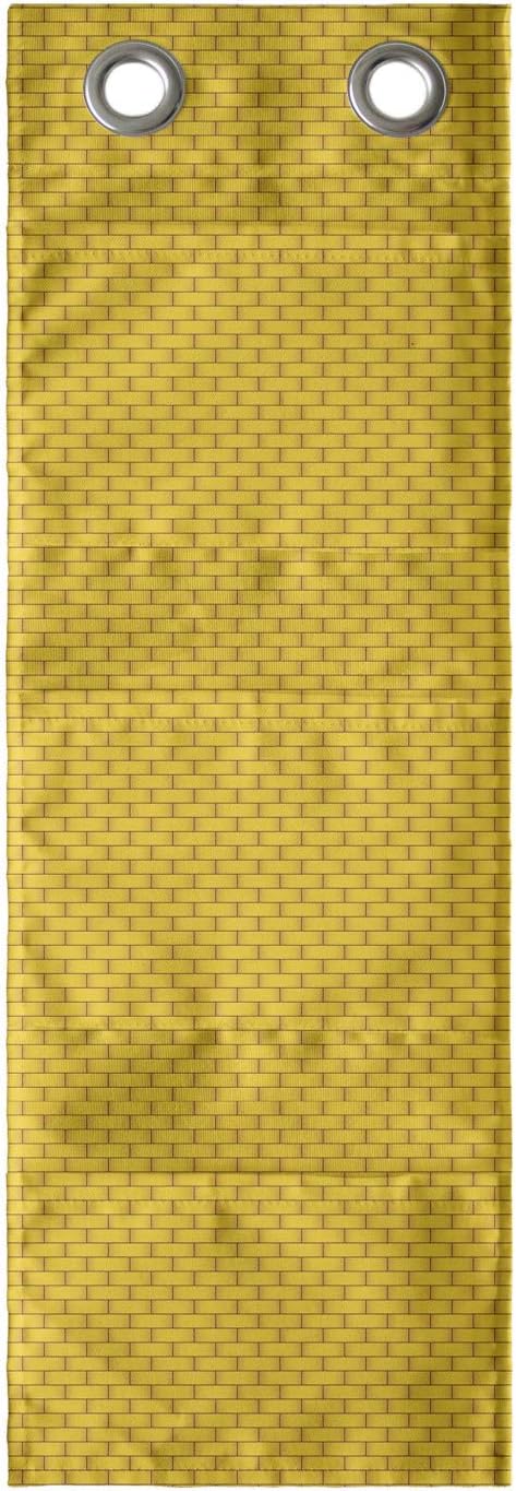 Ambesonne Brick Hanging Pocket Organizer, Illustration of Classic Basic Mini Rectangles Symmetrically Arranged, Printed Polyester Storage Bag with Pockets, 9" x 27", Earth Yellow Pale Coffee