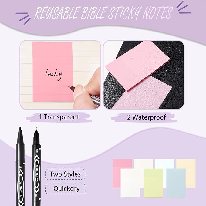 XKDOUS 44 Pcs Bible Study Supplies Journaling Kit for Women, Bible Study Kit Includes Highlighters, Pens, Tabs, Sticky Notes & More for Journaling. Great for Note-Taking, Enhancing Scripture Study
