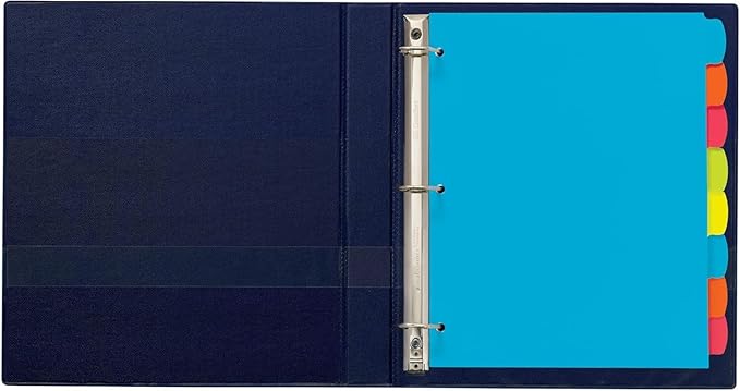 Avery Write & Erase 8 Tabs Plastic Divider for 3 Ring Binders, 6 Sets (8 Colors)