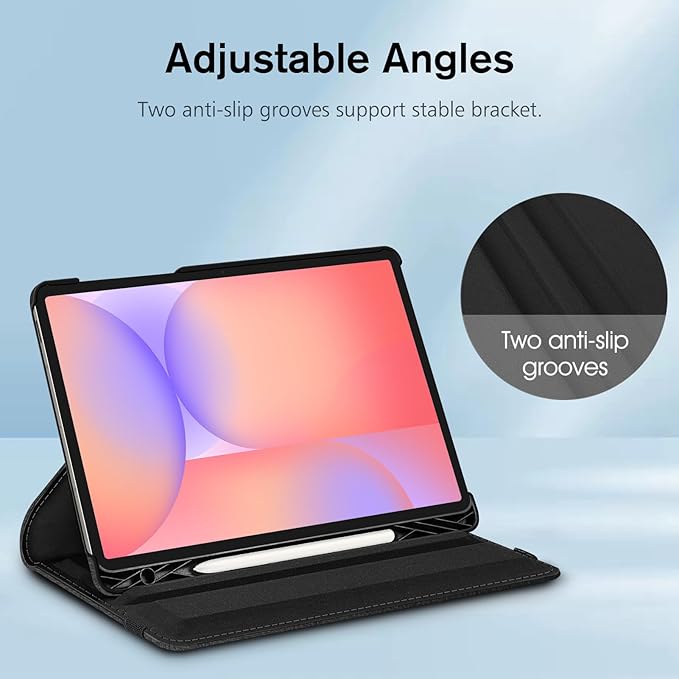 Fintie Rotating Case for Samsung Galaxy Tab S10 Lite/ S10 FE/ S9 FE 5G 10.9 Inch/Tab S9 11 Inch with S Pen Holder, 360 Degree Swiveling Stand Cover Auto Sleep/Wake, Black