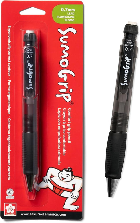SAKURA 50286 SumoGrip 0.7-mm Pencil with Eraser, Clear Gray
