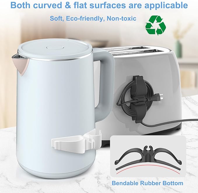 Upgraded kitchen appliance cord organizers Stick On Appliance Wire Organizer, Cord Organizer for Appliances Wire Wrapper for Kitchen Appliances Mixers, Coffee Maker, Pressure Cooker