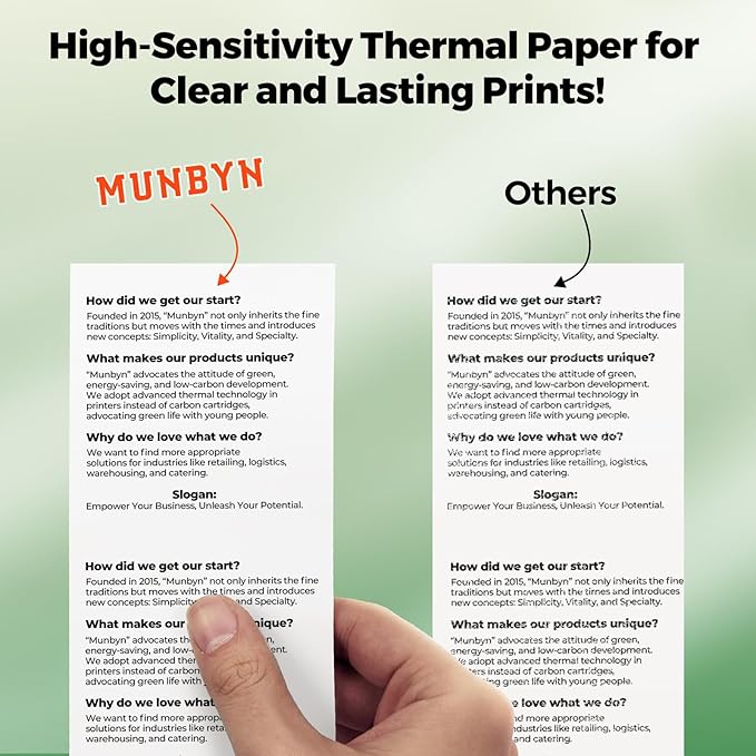 MUNBYN Thermal Paper 3 1/8 x 230ft, 30 Rolls Receipt Paper Work for Star Micronics TSP100 TSP143 Epson 80mm Receipt Printer Square POS Register Credit Card Terminals, Pos Register Paper BPA Free