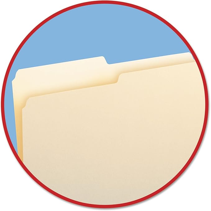 Smead SuperTab File Folder, Oversized 1/2-Cut Tab, Letter Size, Manila File Folders, 100 per Box (13020)