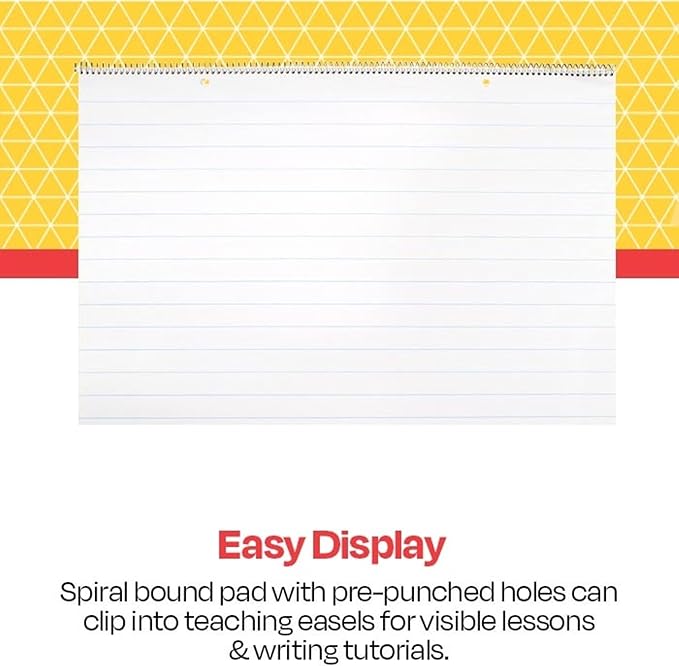 School Smart Chart Tablet, 24 x 16 Inches, 1 Inch Rule, 25 Sheets