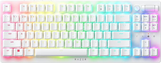 Razer DeathStalker V2 Pro Wireless TKL Optical Linear Switch Gaming Keyboard with Low-Profile Design Chroma RGB, Bluetooth Keyboard for Mac or Windows PC Gaming Computers - White (Renewed)