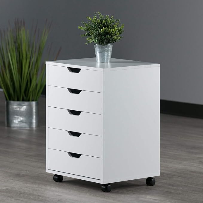 Winsome 10519 Halifax 5-Drawer Composite Wood Cabinet, White