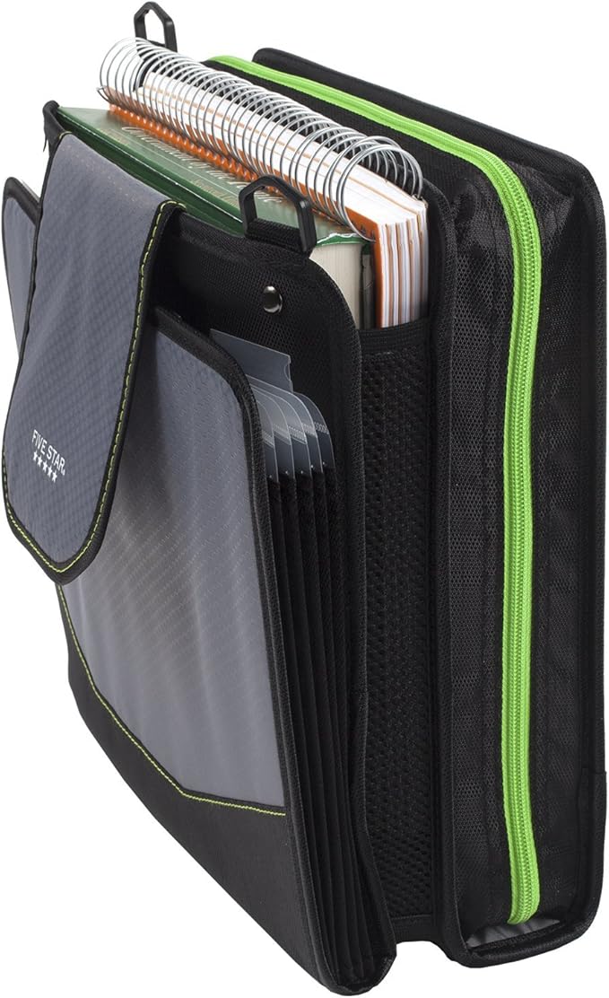 Five Star Sewn Zipper Binder, Fabric, 2 Inch 3 Ring Binder With 4 Inch Capacity, Assorted Colors, Color Selected For You, 1 Count (Pack of 1)