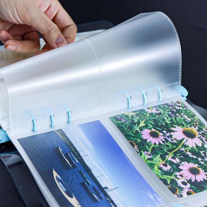 A5 Photocard Sleeves 20pcs Frosted Sheet Protectors 5.2'' x 3.7'' 2 Pocket Picture Card Insets PP Photo Album Refill Pages for 6 Ring Binder (Frosted, A5-2Pocket)