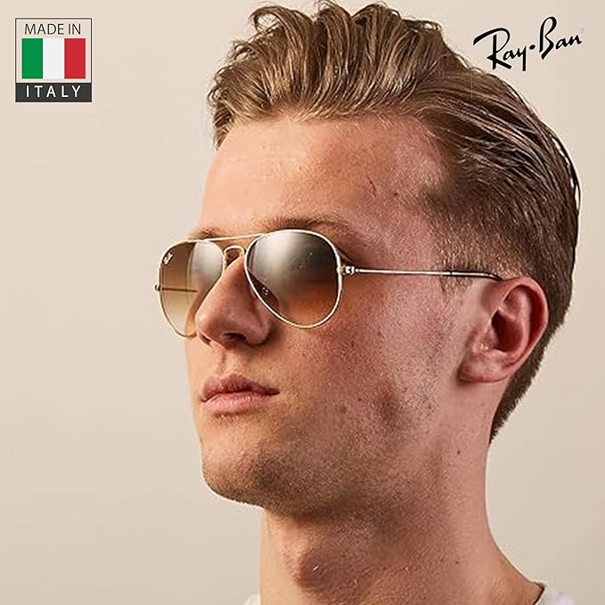 Ray-Ban RB3025 AVIATOR GRADIENT Pilot Shaped Sunglasses for Men & Women with Official RAYBAN Eyewear Kit