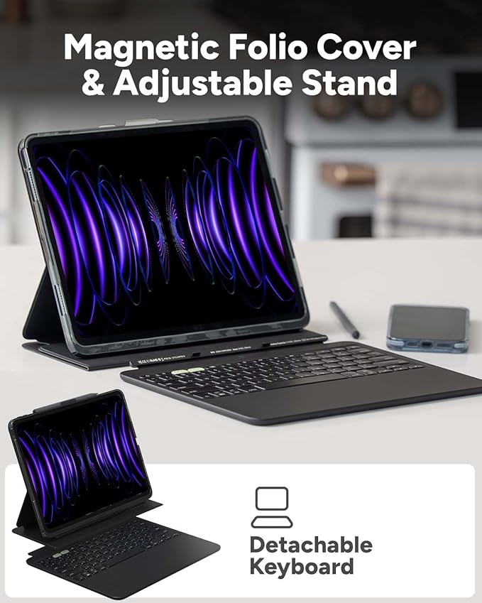 ZAGG Pro Keys 2 iPad Pro 11" (M5)/ (M4) Keyboard Case - Wireless Keyboard & Detachable Folio Case, Laptop-Style Keys, Multi-Pairing Bluetooth, 6.6 ft Drop Protection, NOT Compatible w iPad Pro Gen 1-4