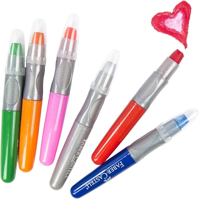 Faber-Castell Gel Crayons: 12 Jumbo Gel Crayons in Durable Storage Case: Toddler Art Supplies for Coloring and Kids Drawing, Arts and Crafts for Kids Ages 3-4+