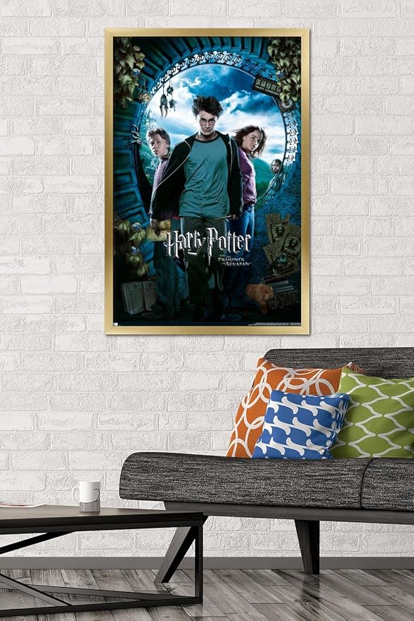 Trends International Harry Potter and the Prisoner of Azkaban - Sky One Sheet Wall Poster, 22.37" x 34.00", Gold Framed Version