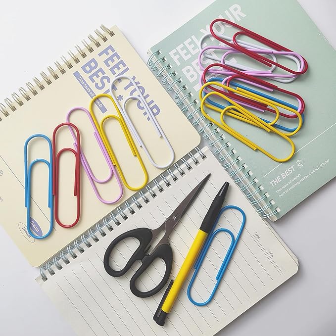 20 Pcs Jumbo Paper Clips 100mm/4 Inches Large Colored Big Papeclips for School, Office, and Daily Tasks