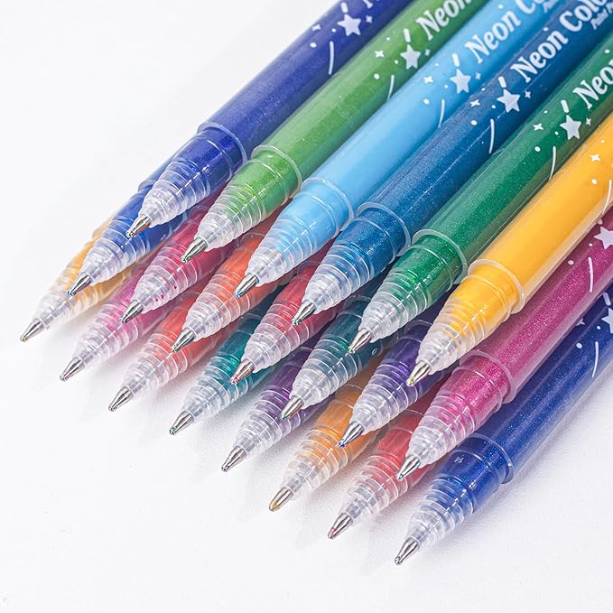 glitter gel pen 36 Colors,Metallic Vibrant Sparkle gel pens for coloring,glitter pens for adults,colored gel pens for Adult Coloring Books and Drawing (36)