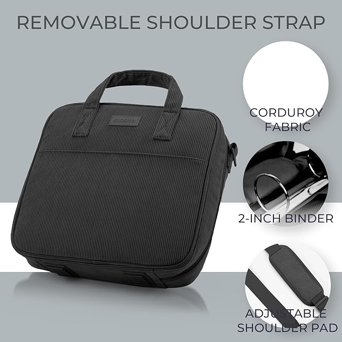 Sturdy 3-Ring Zipper Binder with Shoulder Strap for School – Beautiful 2-Inch Zip-Up Binder with Extra Pockets Holds 500 Sheets, Books & Laptop – Easy-to-Carry Trapper Keeper Made of Premium Fabric