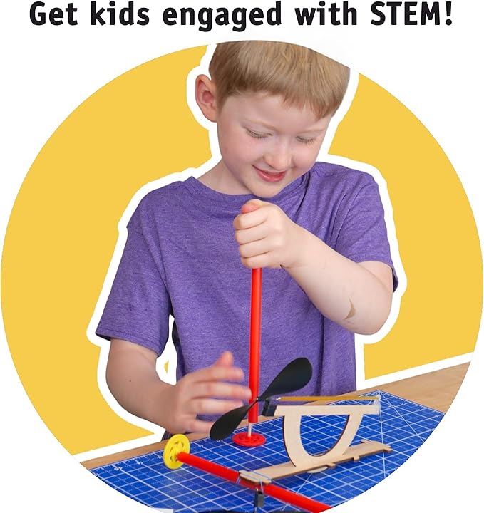 Rubber Band Propeller Car Kit (30 Pack) – DIY STEM Activity for Kids, Complete Science & Engineering Project for Kids, Classroom Bulk Set, Ages 8 and up