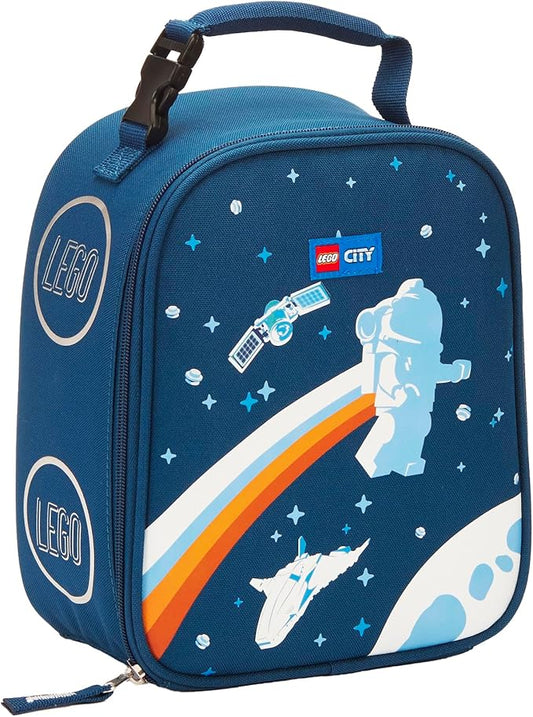 LEGO Kids City Heritage Classic Lunch Box, Insulated Soft Reusable Lunch Bag Meal Container for Boys and Girls, Perfect for School, or Travel, Meal Tote to Keep Food and Drinks Cold, Space Walk