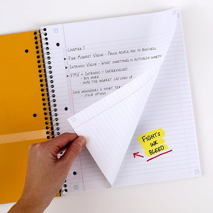 Five Star Spiral Notebook + Study App, 3 Subject, College Ruled Paper, Fights Ink Bleed, Water Resistant Cover, 8-1/2" x 11", 150 Sheets, Green (72067)