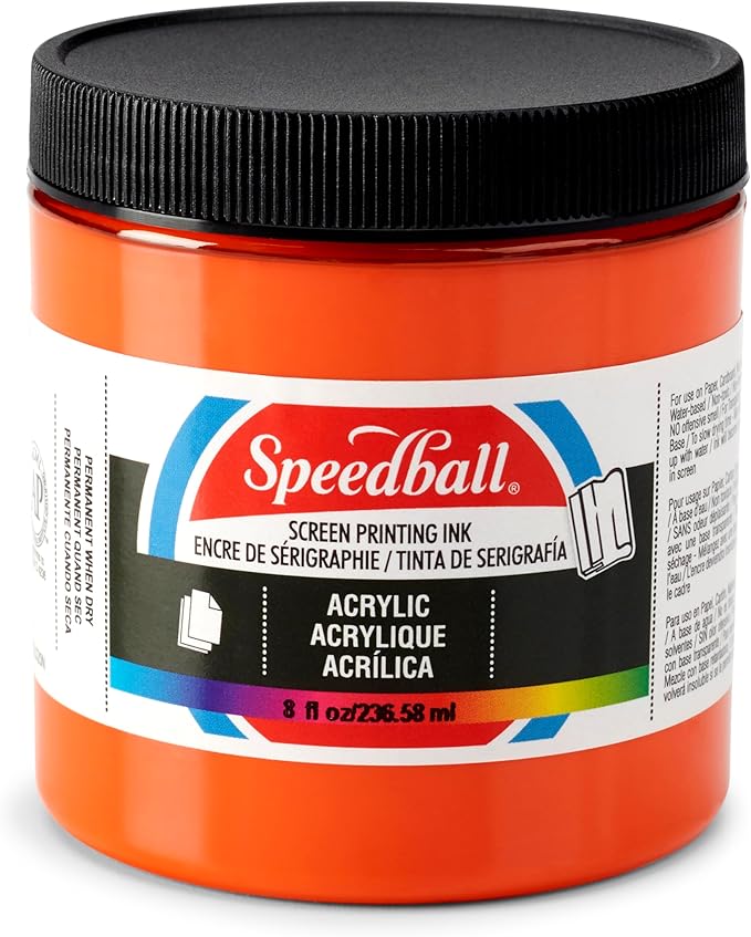 Speedball 004624 Acrylic Screen Printing Ink, 8 fl. oz., Orange