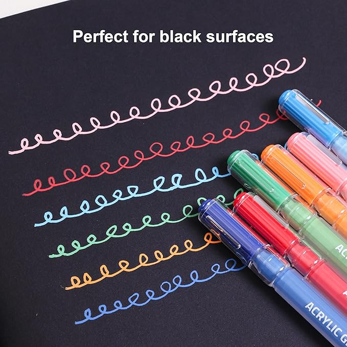 Acrylic Gel Pens for Coloring Books, Quick Dry 90 Colors 1.0mm Fine Point Gel Marker Pen for Drawing, Journaling Art